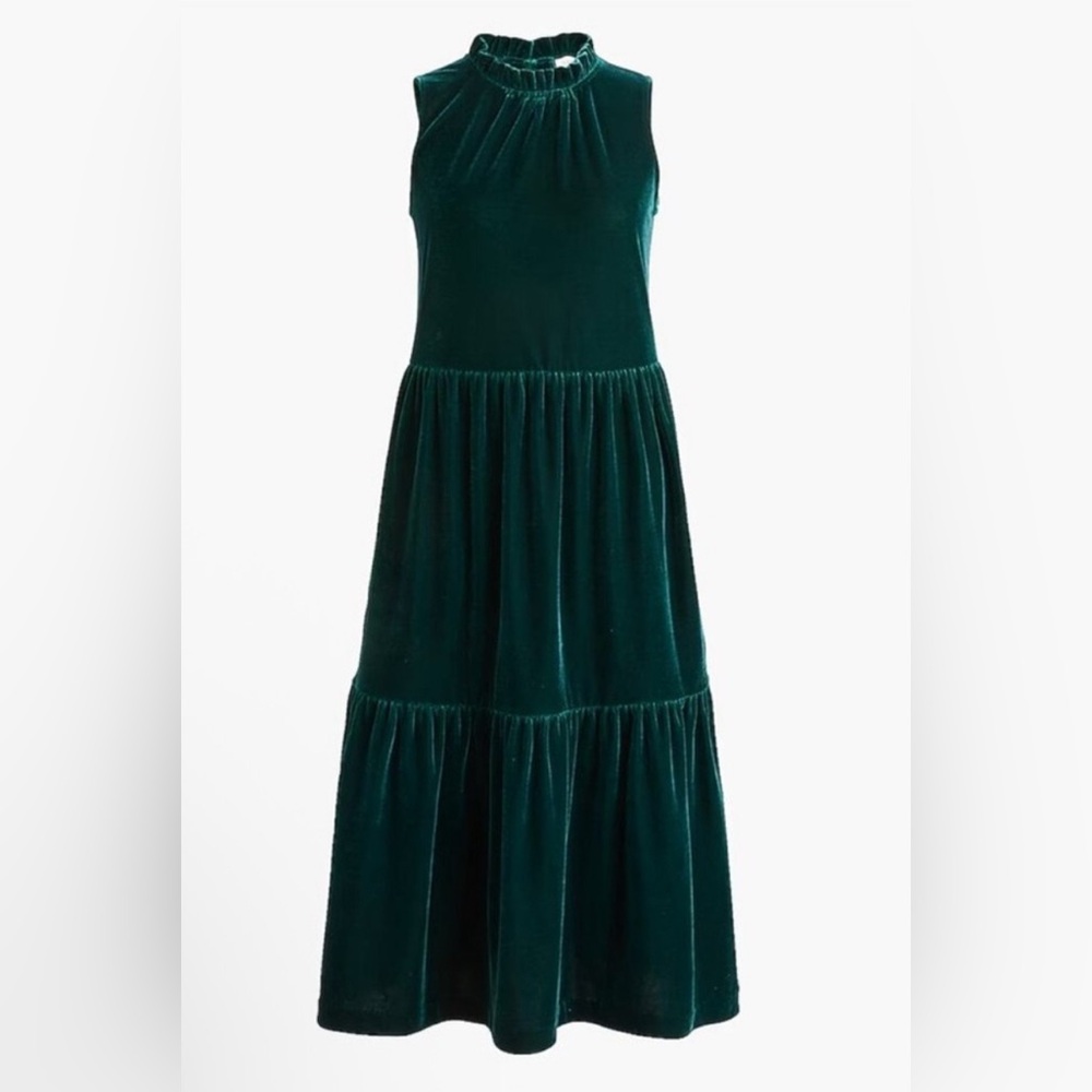 J. Crew Dark Green Velvet Dress